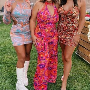 70’ Floral Halter jumpsuit